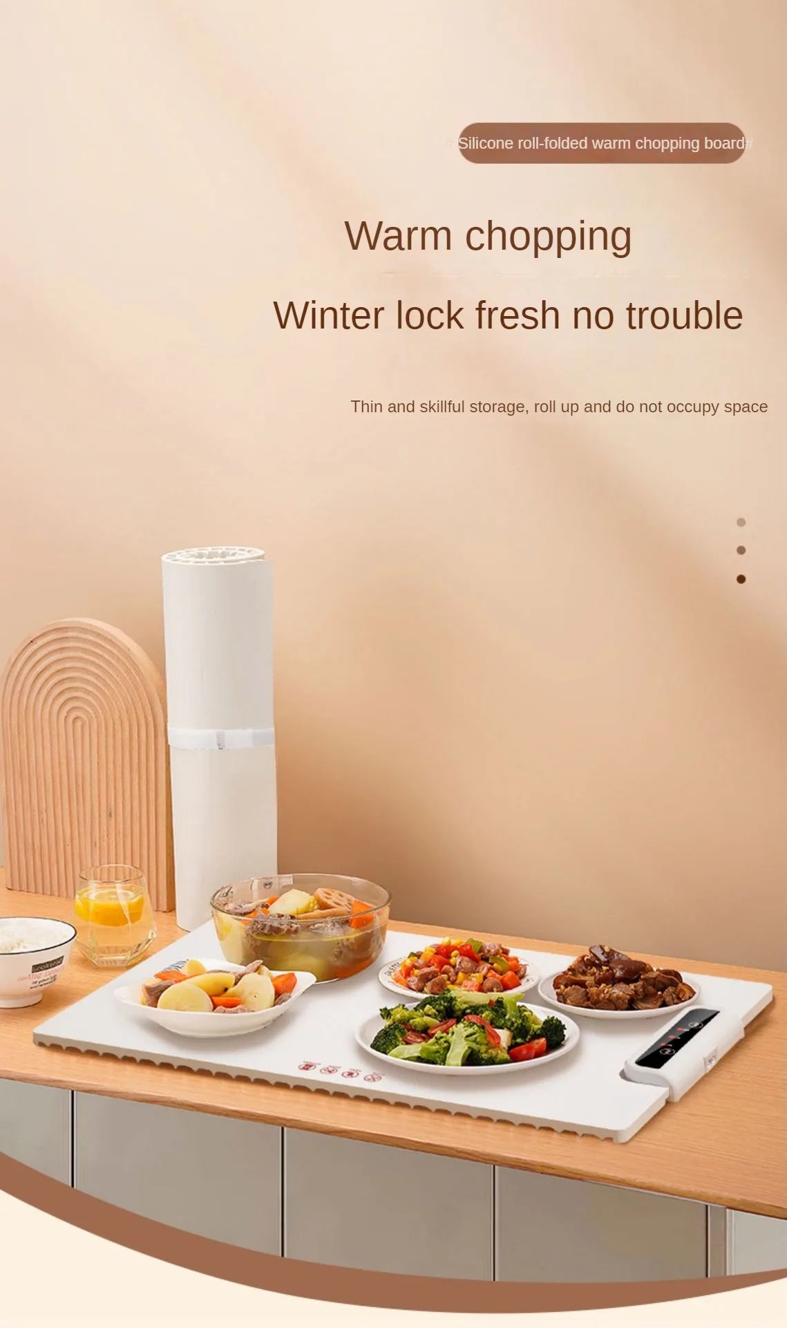 220V Multi-Functional Electric Beverage Warmer with Non-Slip Surface and Foldable Design Dishes Warmer for Hot Meals and Drinks