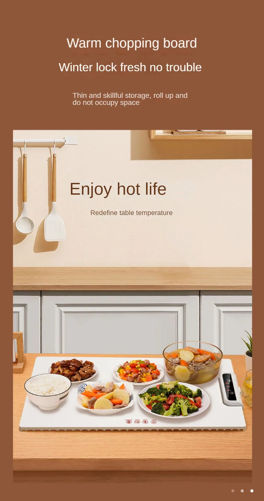 220V Multi-Functional Electric Beverage Warmer with Non-Slip Surface and Foldable Design Dishes Warmer for Hot Meals and Drinks