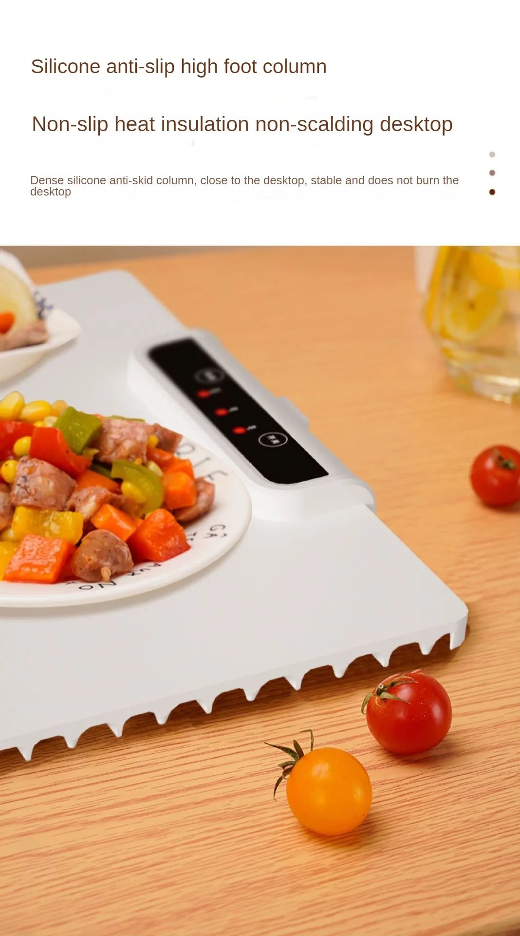 220V Multi-Functional Electric Beverage Warmer with Non-Slip Surface and Foldable Design Dishes Warmer for Hot Meals and Drinks