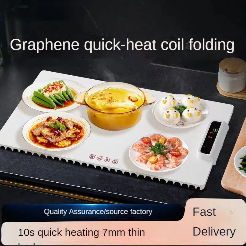 220V Multi-Functional Electric Beverage Warmer with Non-Slip Surface and Foldable Design Dishes Warmer for Hot Meals and Drinks