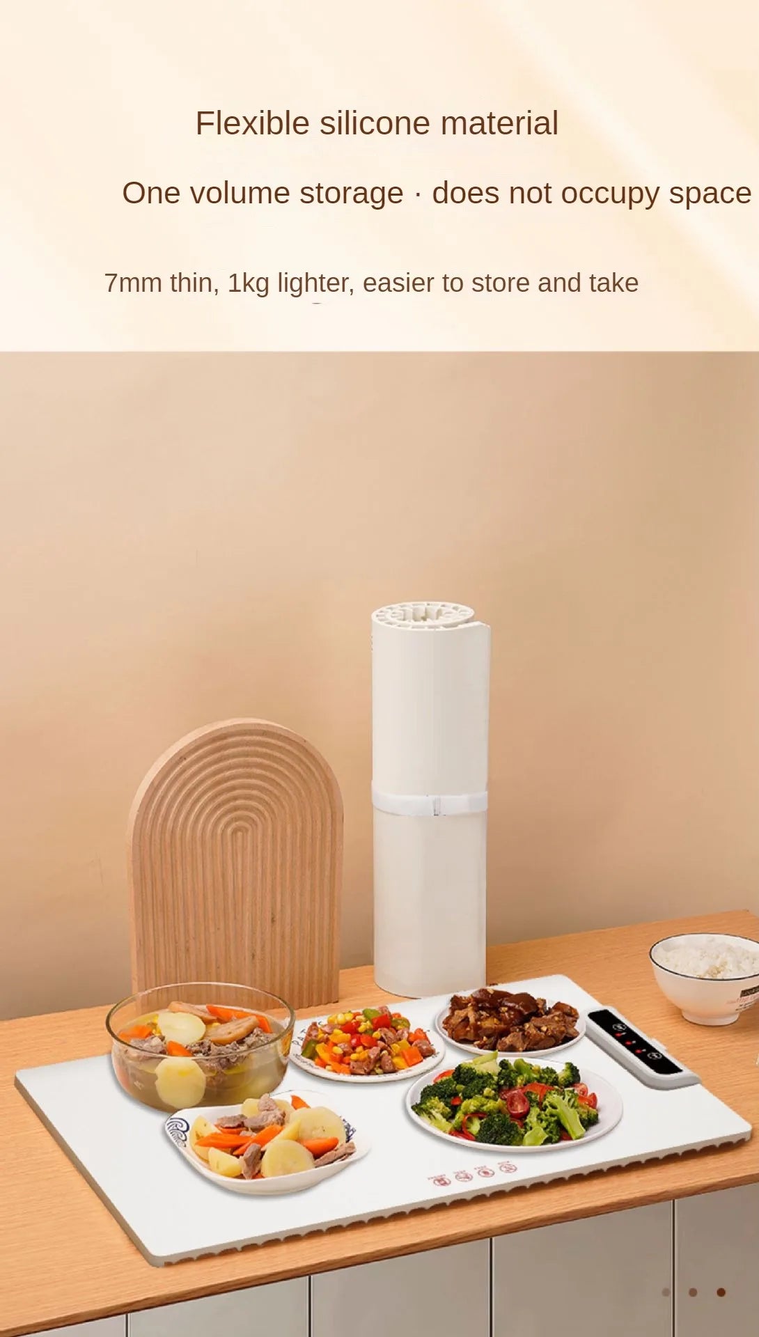 220V Multi-Functional Electric Beverage Warmer with Non-Slip Surface and Foldable Design Dishes Warmer for Hot Meals and Drinks