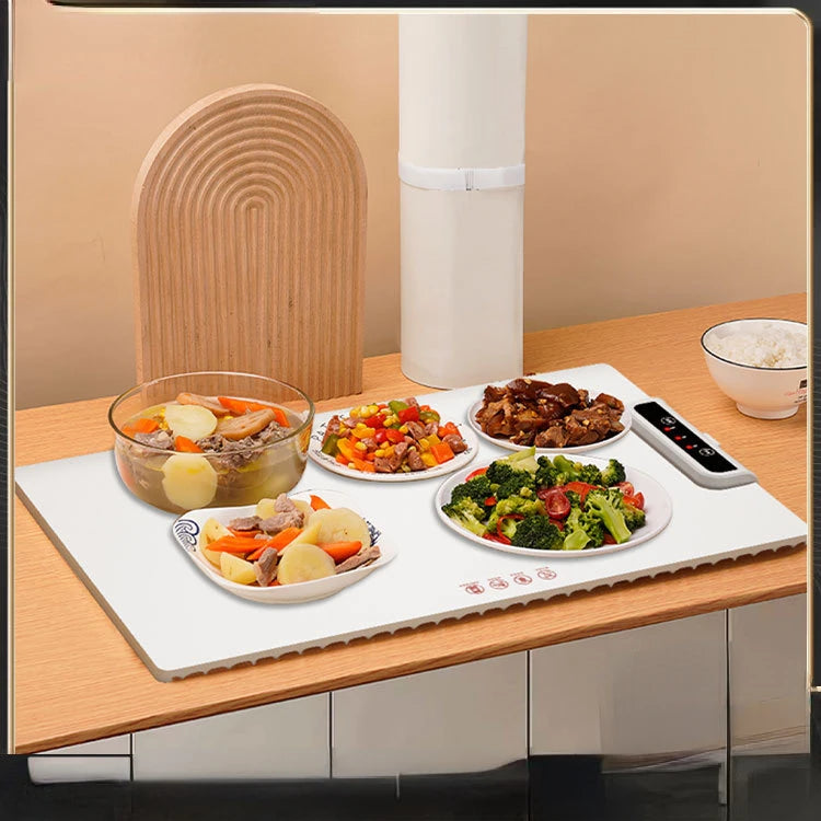 220V Multi-Functional Electric Beverage Warmer with Non-Slip Surface and Foldable Design Dishes Warmer for Hot Meals and Drinks