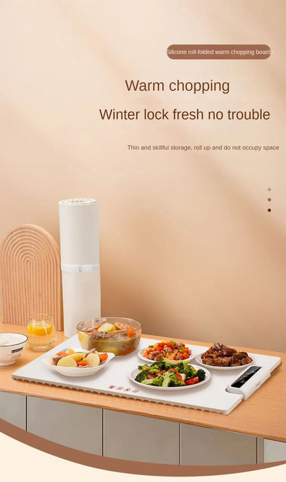 220V Multi-Functional Electric Beverage Warmer with Non-Slip Surface and Foldable Design Dishes Warmer for Hot Meals and Drinks